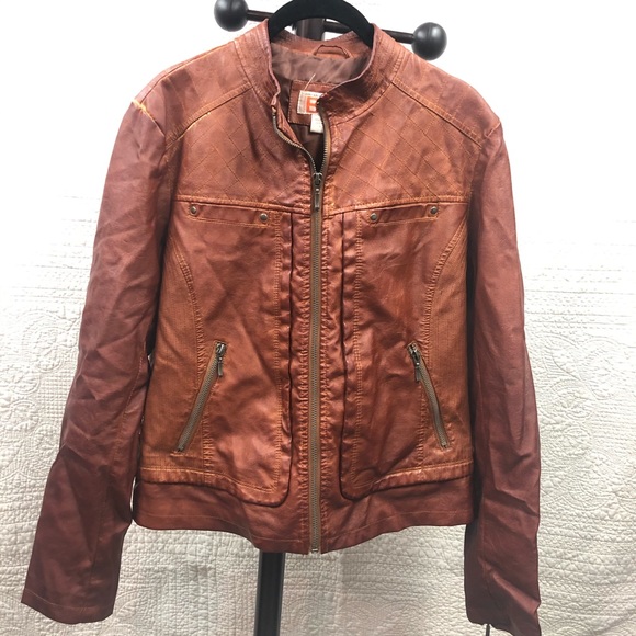 Bernardo Collection Rust Moto Jacket size L - Picture 1 of 8